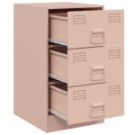 vidaXL Nočný stolík ružový 34,5x39x62 cm oceľ – Obrázok 8