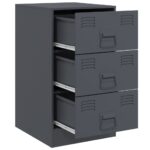 vidaXL Nočné stolíky 2 ks antracitové 34,5x39x62 cm oceľ – Obrázok 7