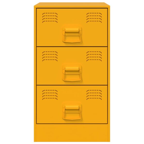 vidaXL Nočný stolík horčicovo-žltý 34,5x39x62 cm oceľ – Obrázok 6