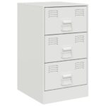 vidaXL Nočný stolík biely 34,5x39x62 cm oceľ – Obrázok 2
