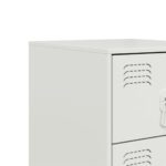 vidaXL Nočný stolík biely 34,5x39x62 cm oceľ – Obrázok 10