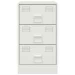 vidaXL Nočné stolíky 2 ks biele 34,5x39x62 cm oceľ – Obrázok 5