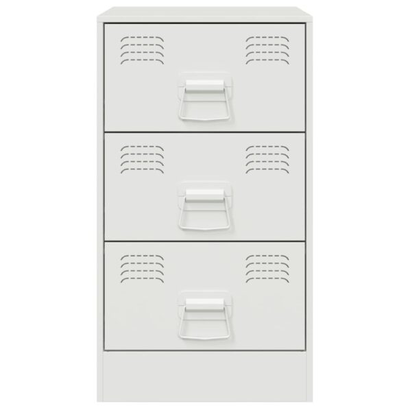 vidaXL Nočné stolíky 2 ks biele 34,5x39x62 cm oceľ – Obrázok 5