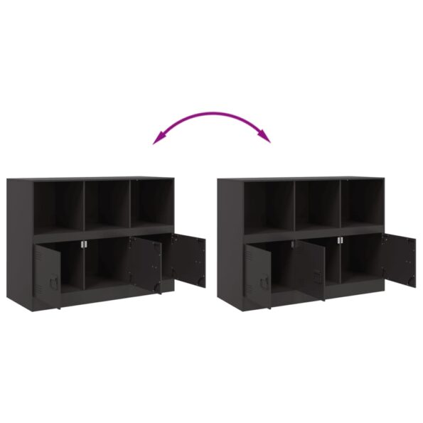 vidaXL Komoda čierna 99x39x73 cm oceľ – Obrázok 10