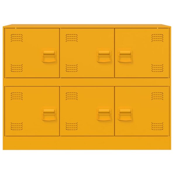 vidaXL Komoda horčicovožltá 67x39x73 cm oceľ – Obrázok 6