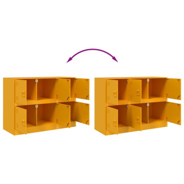 vidaXL Komoda horčicovožltá 67x39x73 cm oceľ – Obrázok 10