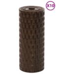 vidaXL Balkónové zásteny 10 ks hnedo-čierne 255x19 cm polyratan – Obrázok 2