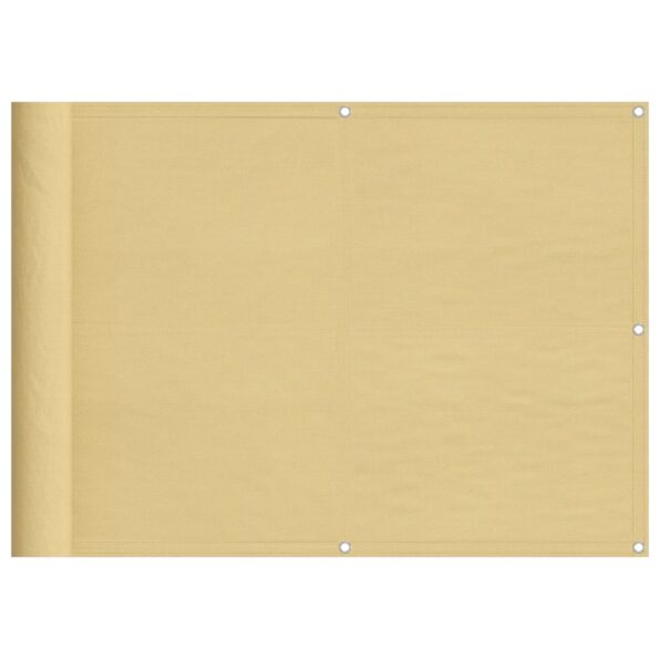 vidaXL Balkónová zástena piesková 75x500 cm 100 % polyester oxford – Obrázok 2