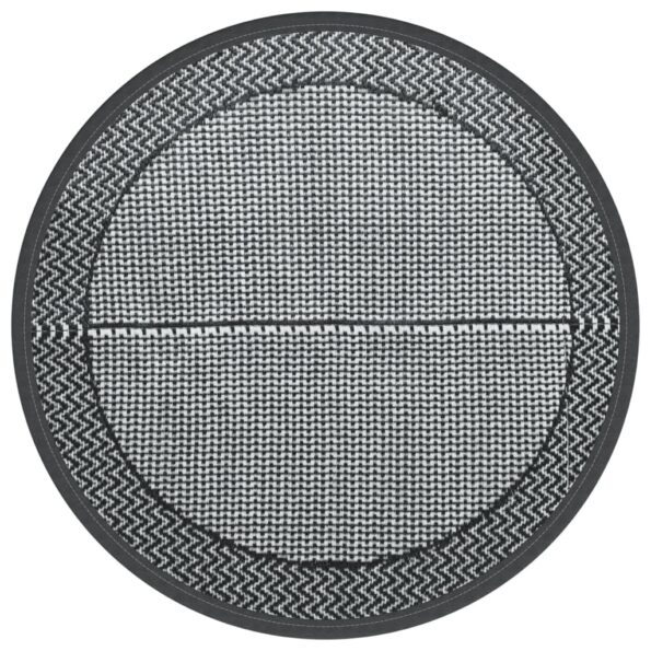 vidaXL Vonkajší koberec ARAKIL sivý Ø120 cm PP – Obrázok 2