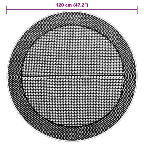 vidaXL Vonkajší koberec ARAKIL sivý Ø120 cm PP – Obrázok 6