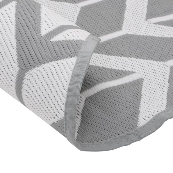 vidaXL Vonkajší koberec sivý Ø160 cm PP – Obrázok 4