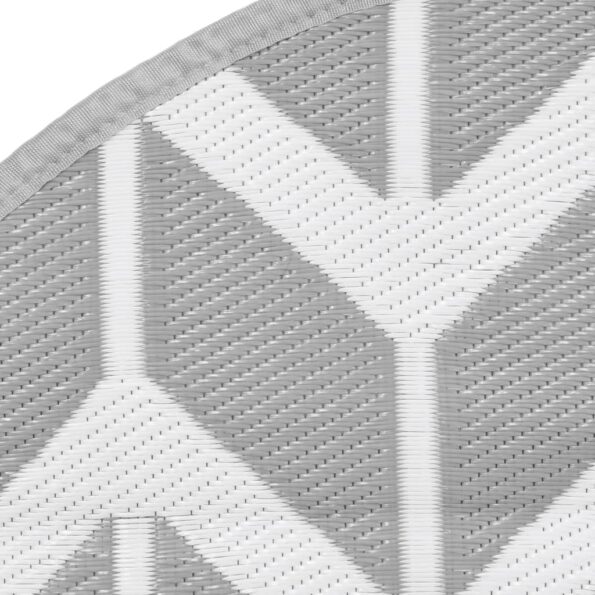 vidaXL Vonkajší koberec sivý Ø160 cm PP – Obrázok 5