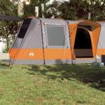 vidaXL Kempingový stan tunelový 4 osoby sivo-oranžový vodeodolný – Obrázok 3