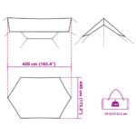 vidaXL Kempingová plachta modrá 420x440 cm vodotesná – Obrázok 9