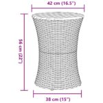 vidaXL Záhradný stolík v tvare bubna béžový polyratan a masívne drevo – Obrázok 9