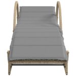 vidaXL Záhradné ležadlo s vankúšom béžové 60x199x42 cm polyratan – Obrázok 4