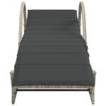 vidaXL Záhradné ležadlo s vankúšom svetlosivé 60x199x42 cm polyratan – Obrázok 4