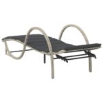 vidaXL Záhradné ležadlo s vankúšom svetlosivé 60x199x42 cm polyratan – Obrázok 6