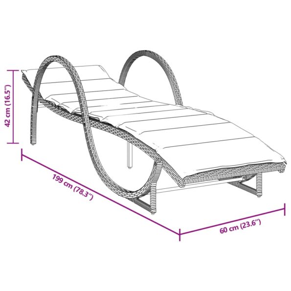 VXL8721012450790_g_en_hd_8.jpg vidaXL Záhradné ležadlo s vankúšom svetlosivé 60x199x42 cm polyratan – Obrázok 10