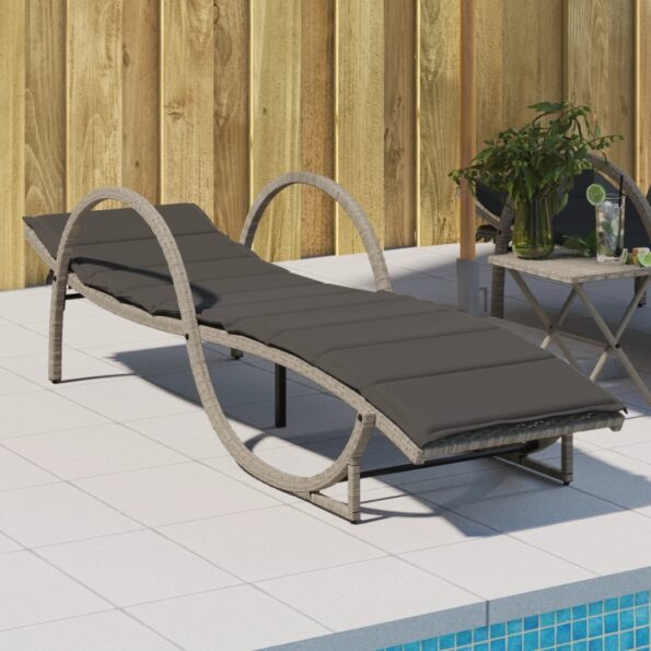 VXL8721012450790_m_en_hd_1.jpg vidaXL Záhradné ležadlo s vankúšom svetlosivé 60x199x42 cm polyratan – Obrázok 1