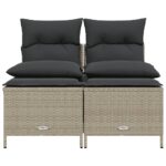 vidaXL 4-dielna záhradná sedacia súprava a vankúše svetlosivá – Obrázok 3