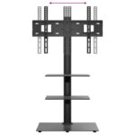 vidaXL Rohový TV stojan 3-vrstvový pre 32-65 palcov čierny – Obrázok 7