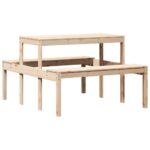 vidaXL Piknikový stôl 110x134x75 cm borovicový masív – Obrázok 2