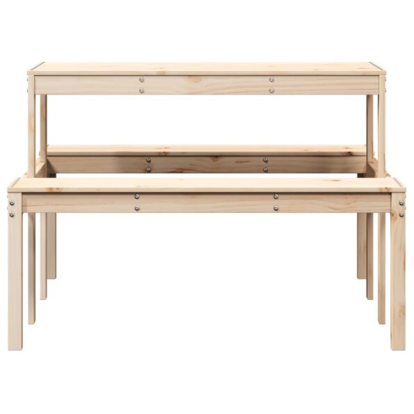vidaXL Piknikový stôl 110x134x75 cm borovicový masív – Obrázok 4