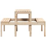 vidaXL Piknikový stôl 110x134x75 cm borovicový masív – Obrázok 5