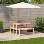 vidaXL Piknikový stôl 110x134x75 cm masívny douglas – Obrázok 3