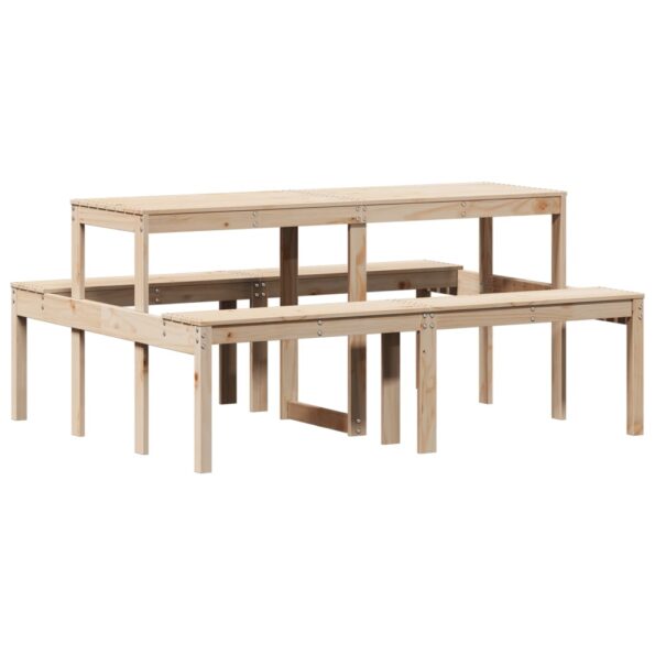 vidaXL Piknikový stôl 160x134x75 cm borovicový masív – Obrázok 2