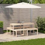 vidaXL Piknikový stôl 160x134x75 cm borovicový masív – Obrázok 3