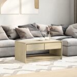 vidaXL Konferenčný stolík SAUDA dub 99x55x45 cm borovicový masív – Obrázok 3