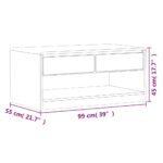 vidaXL Konferenčný stolík SAUDA dub 99x55x45 cm borovicový masív – Obrázok 8