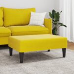 vidaXL Podnožka žltá 77x55x31 cm zamat – Obrázok 3