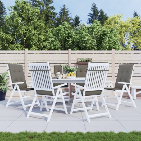 vidaXL Vankúše na stoličky 6 ks tmavosivá melanž 120x50x4 cm látka – Obrázok 3