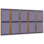 vidaXL 5-panelový paraván tmavomodrý 350x180 cm – Obrázok 2