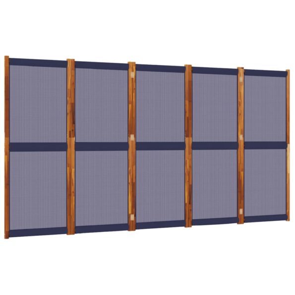 vidaXL 5-panelový paraván tmavomodrý 350x180 cm – Obrázok 2