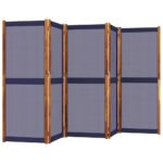 vidaXL 5-panelový paraván tmavomodrý 350x180 cm – Obrázok 3