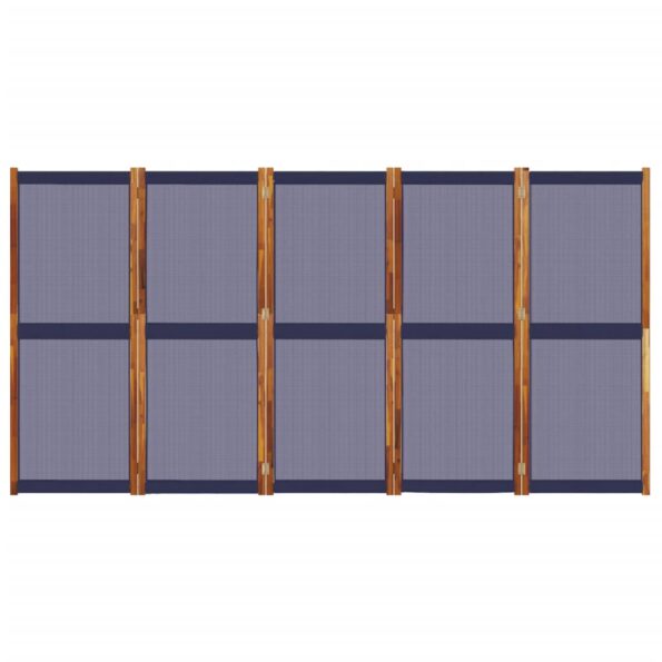 vidaXL 5-panelový paraván tmavomodrý 350x180 cm – Obrázok 4
