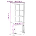 vidaXL Vysoká skrinka Corona 74x38x170 cm borovicový masív – Obrázok 9