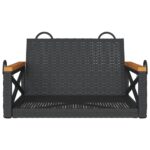 vidaXL Hojdacia lavica čierna 63x62x40 cm polyratan – Obrázok 4