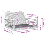 vidaXL Hojdacia lavica čierna 63x62x40 cm polyratan – Obrázok 9