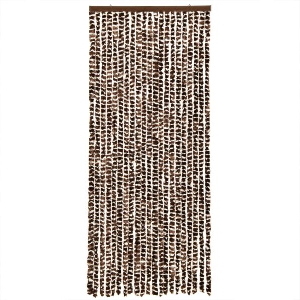 vidaXL Záves proti muchám hnedo-biely 90x200 cm ženilka – Obrázok 3