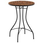 vidaXL Mozaikový bistro stolík, tehlová farba Ø50x70 cm, keramika – Obrázok 2