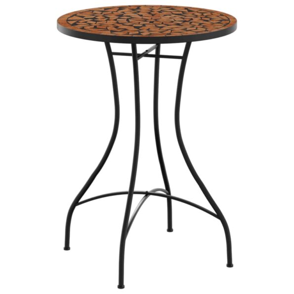 vidaXL Mozaikový bistro stolík, tehlová farba Ø50x70 cm, keramika – Obrázok 2