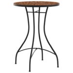 vidaXL Mozaikový bistro stolík, tehlová farba Ø50x70 cm, keramika – Obrázok 4