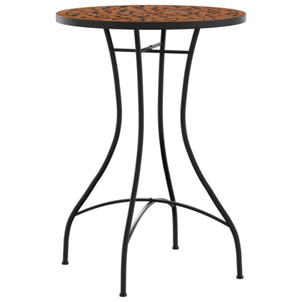 vidaXL Mozaikový bistro stolík, tehlová farba Ø50x70 cm, keramika – Obrázok 4