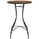 vidaXL Mozaikový bistro stolík, tehlová farba Ø50x70 cm, keramika – Obrázok 5