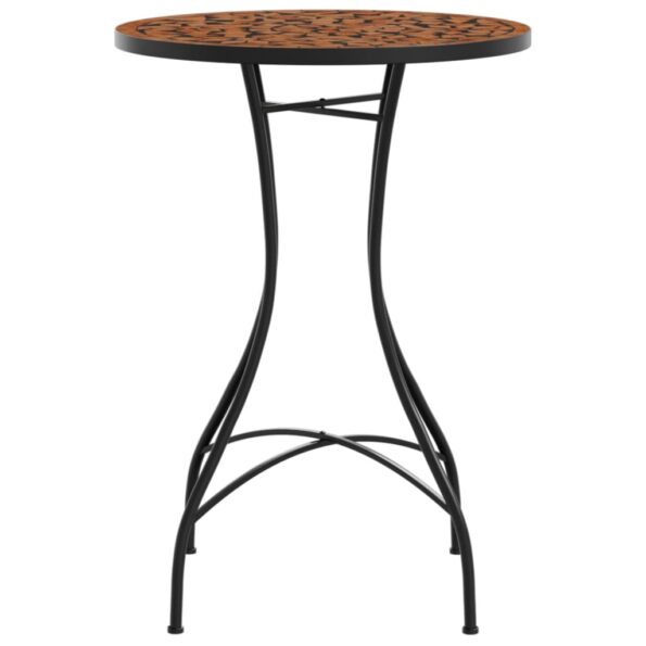 vidaXL Mozaikový bistro stolík, tehlová farba Ø50x70 cm, keramika – Obrázok 5